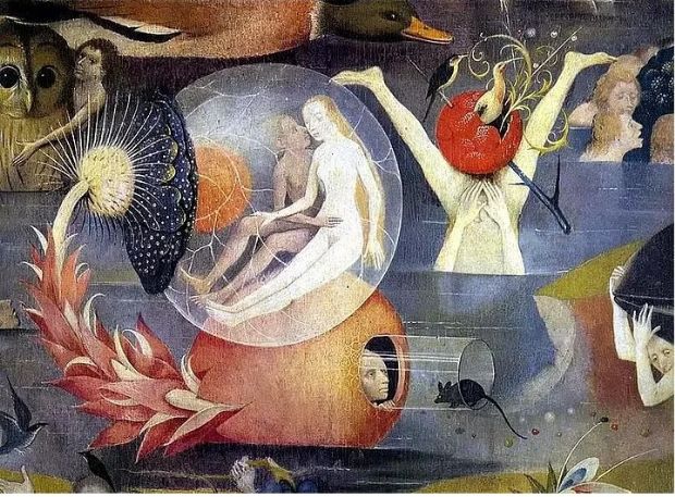 Hieronymus Bosch'un resmindeki popo �st�nde Cehennem melodisi  