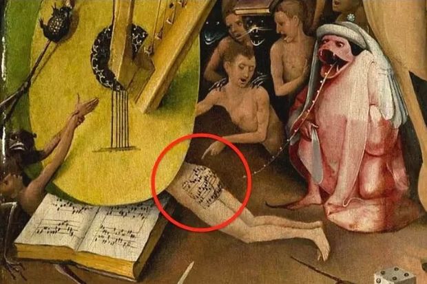 Hieronymus Bosch'un resmindeki popo �st�nde Cehennem melodisi  