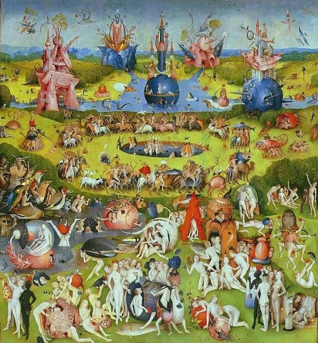 Hieronymus Bosch'un resmindeki popo �st�nde Cehennem melodisi  